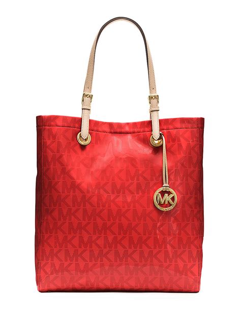 michael kors medium tote bag red|Michael Kors large monogram tote.